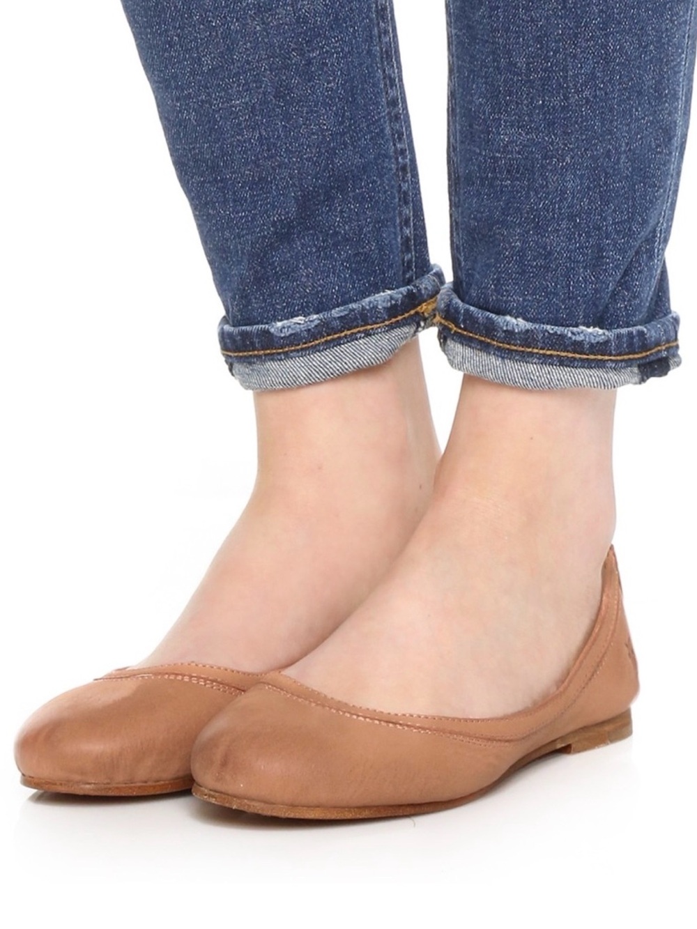 Frye Women's Leather Ballet Flats in Light Brown